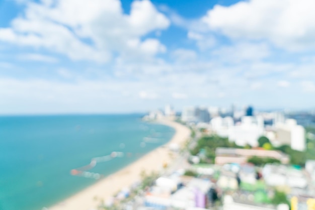 Abstract blur Pattaya city skyline view in Thailand