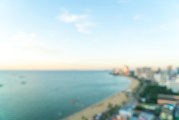 Abstract blur Pattaya city skyline view in Thailand