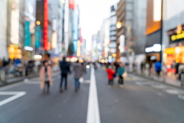 abstract blur shopping street at Shinjuku in Tokyo, Japan for background