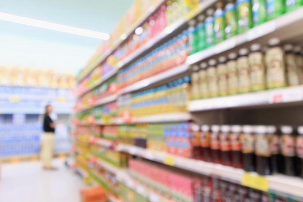 Abstract blur supermarket aisle background