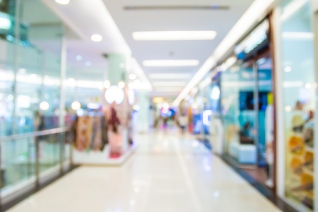 Abstract blur with bokeh and defocused shopping mall in deparment store