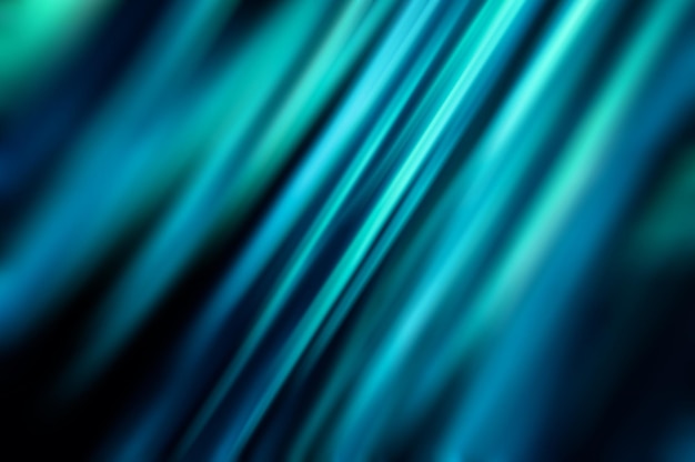 Abstract blurred background of blue and turquoise lines on a dark background