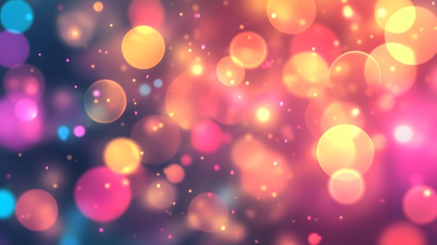 Abstract Blurred Background with Colorful Bokeh Lights