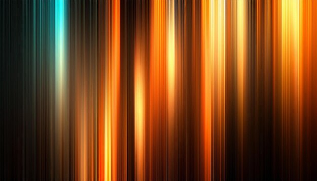 Photo abstract blurred background with colorful stripes of light on dark orange and black flowing in motion