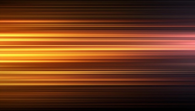 Abstract Blurred Background with Colorful Stripes of Light on Dark Orange and Black Flowing in Motion