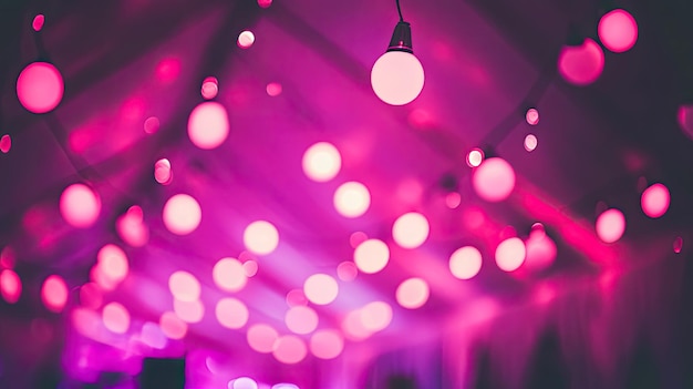 Photo abstract blurred background with pink bokeh lights