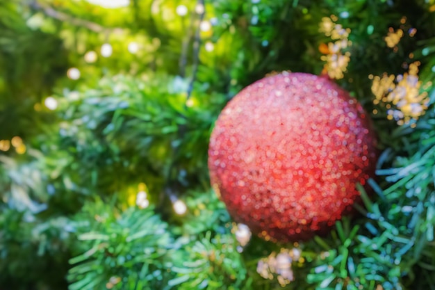 Abstract blurred christmas tree with bokeh light background