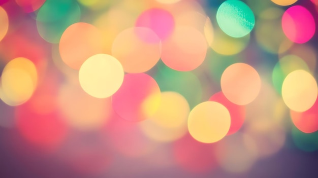 Abstract Blurred Colorful Lights Bokeh Background