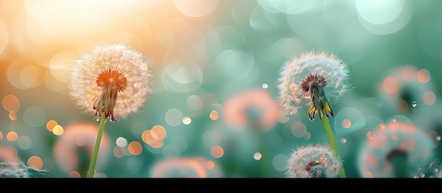 Abstract blurred nature background dandelion