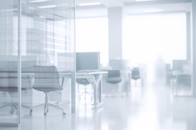 Abstract blurred office interior background