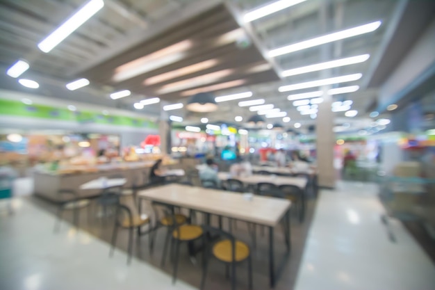 Abstract blurred people in food center and coffee shop