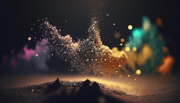 Abstract blurred photo of bokeh light burst and textures multicolored light