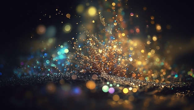 Abstract blurred photo of bokeh light burst and textures multicolored light