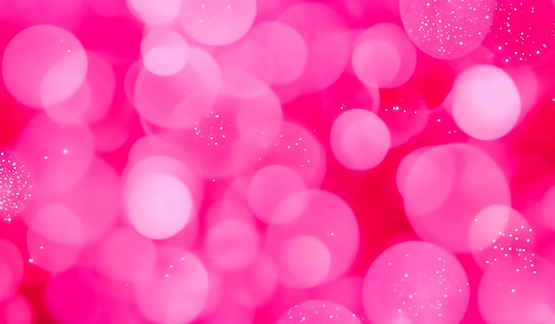 Abstract blurred red color for background Blur festival lights outdoor and pink bubble