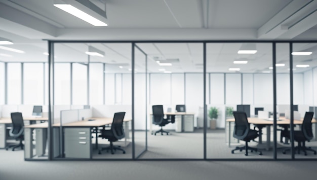 Abstract Blurred Workspace Defocused Office Interior as Business Backdrop