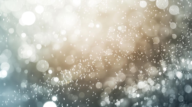 Abstract Bokeh Background with Golden and Silver Lights