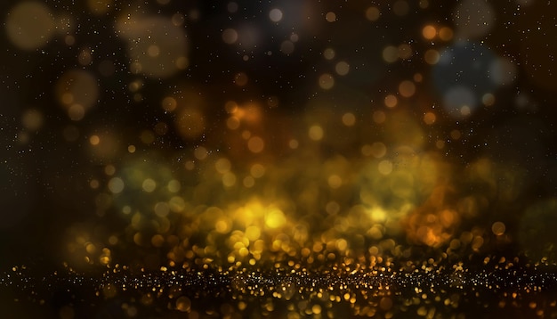 Abstract bokeh light background with golden glitter