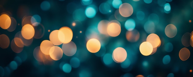 Photo abstract bokeh lights background with blue and orange hues