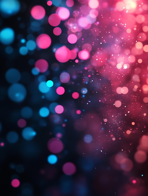 Abstract Bokeh Lights in Pink and Blue