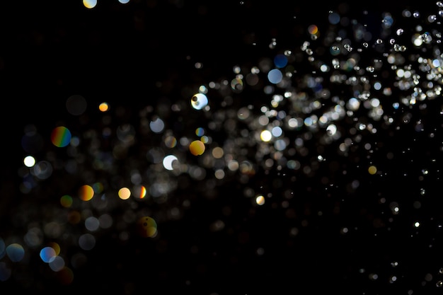 Abstract bokeh  texture on black background