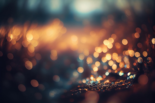 Abstract bokeh winter backgroundgenerative ai