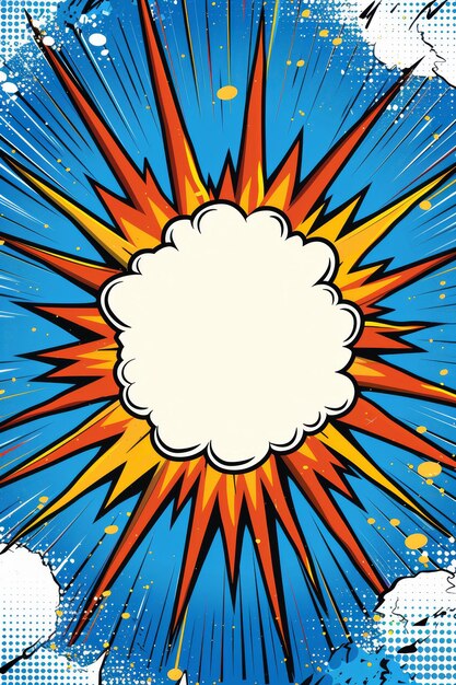 Photo abstract boom pop art cartoon comic vintage background with halftone and bubble vector illustration