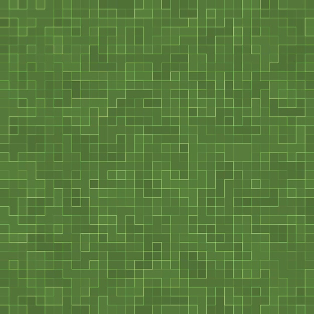 Abstract bright green square pixel tile mosaic wall background and texture.