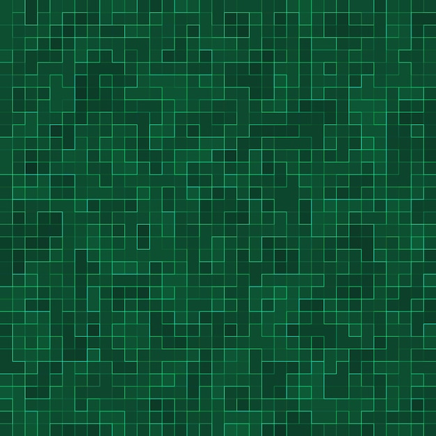 Abstract bright green square pixel tile mosaic wall