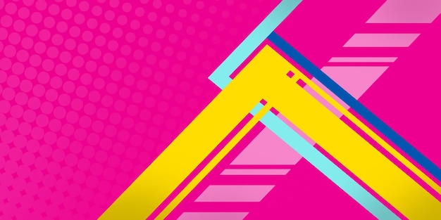 Abstract bright pink background with multicolored lines