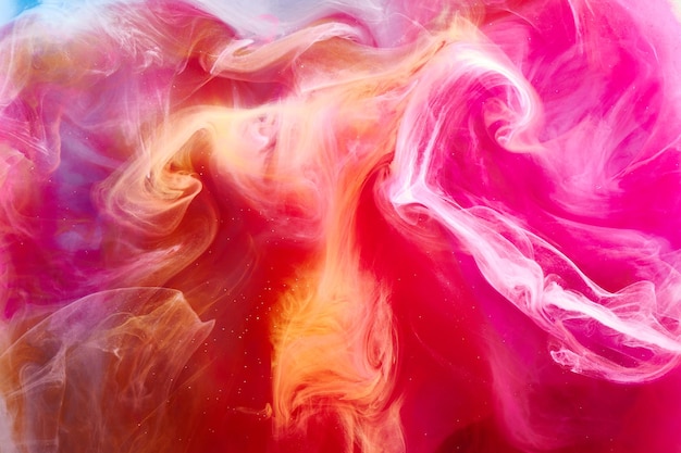 Abstract bright swirling smoke valentines day background Vibrant colorful fog exciting perfume fragrance hookah backdrop Contrasting colors of love passion relaxing meditation music