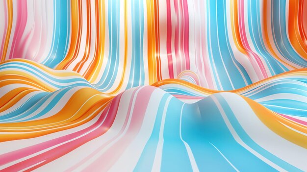 Abstract bright waves vintage stripe pattern modern neon palette