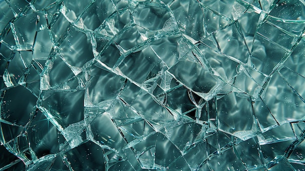 Abstract Broken Glass Texture CloseUp Photo