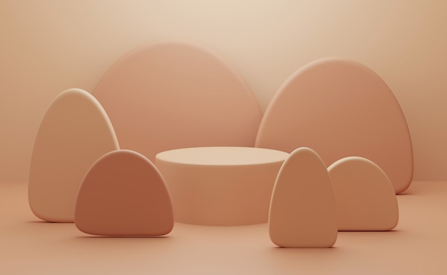 Abstract brown background. 3d render for display product, podium, stand design.