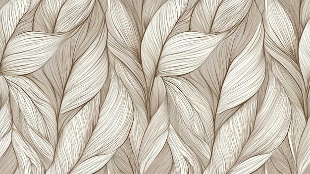 Abstract Brown and White Leaf Pattern