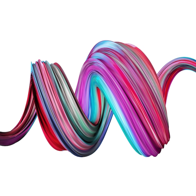 Abstract brush stroke flowing line Creative background 3D Rendering