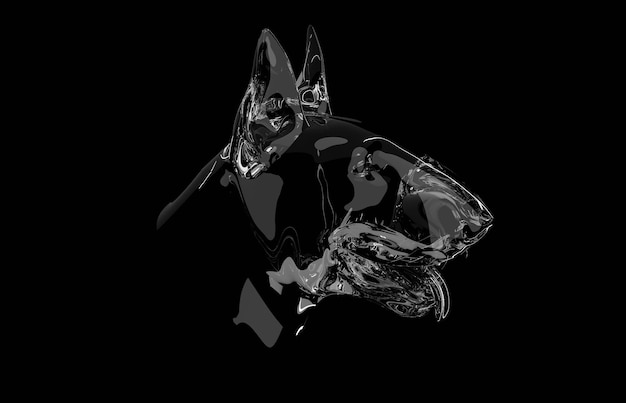 Abstract bull terrier head for 3d game Animal 3D rendering Pets dog lovers theme design