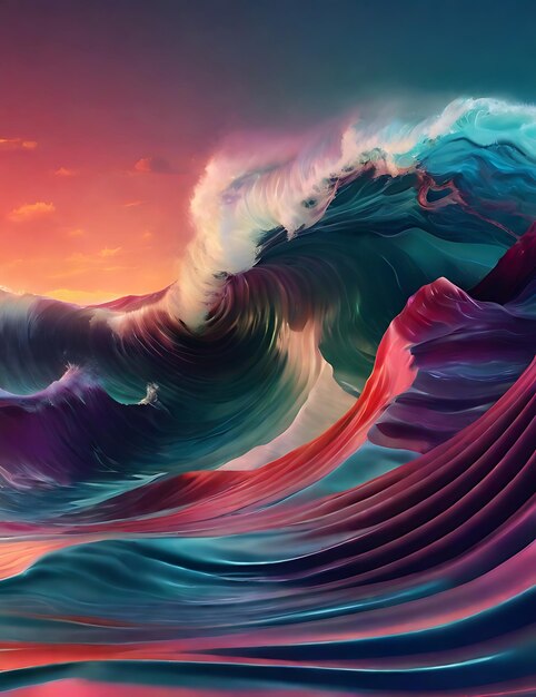 abstract bundle wave background ai generated