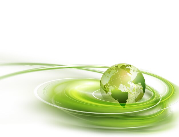 Abstract business background with green world