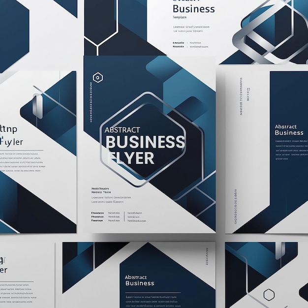 Photo abstract business flyer template