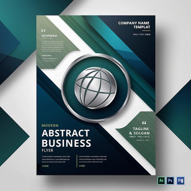 Photo abstract business flyer template