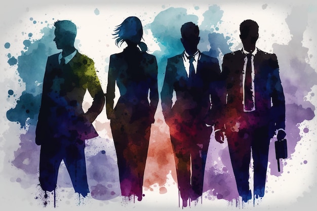 Abstract business people background posing