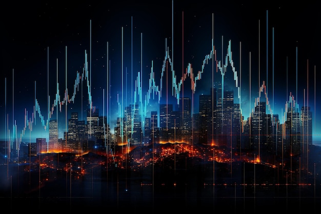 An Abstract Business Stock Market Charts and Graphs