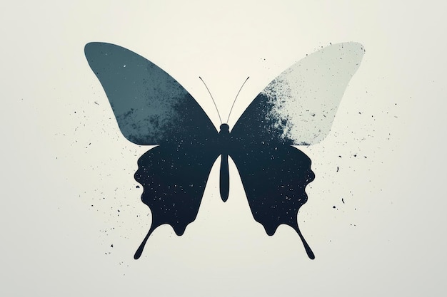 Abstract Butterfly Silhouette with Grunge Texture