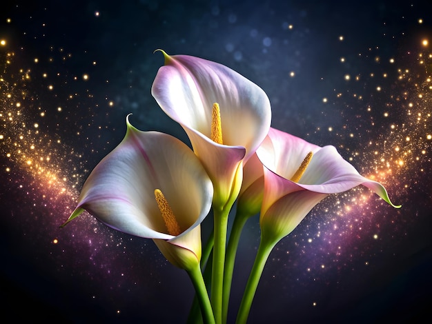 abstract calla lilies soft colorful background