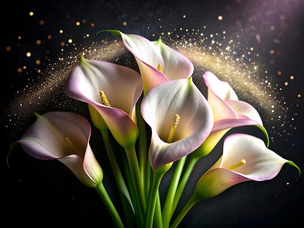 abstract calla lilies soft colorful background