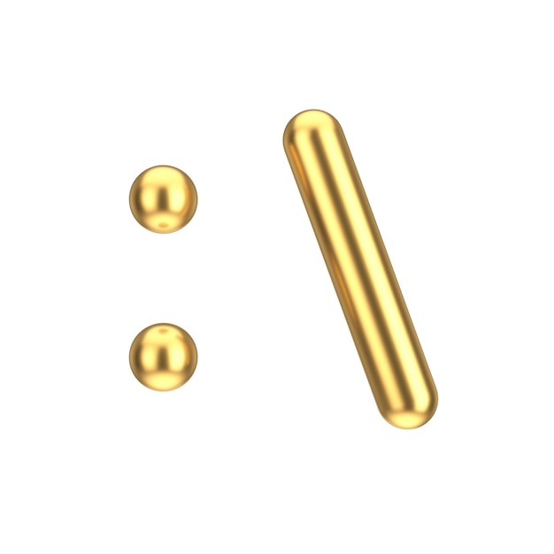 Abstract Cartoon Golden Skepticism Face Icon 3d Rendering