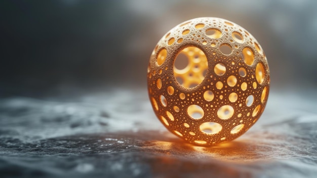 Abstract cellular golden sphere