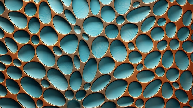 Abstract Ceramic Texture Pattern With Blue And Brown Circles