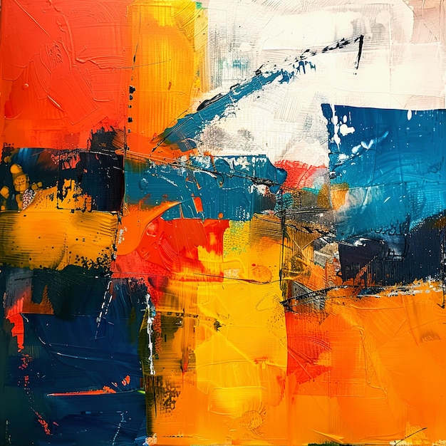 Abstract chaotic brush strokes in bold colors abstract brush stroke