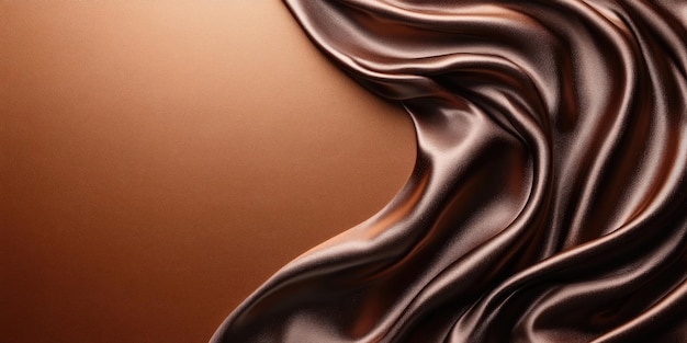 Photo abstract chocolate brown silk fabric draped background